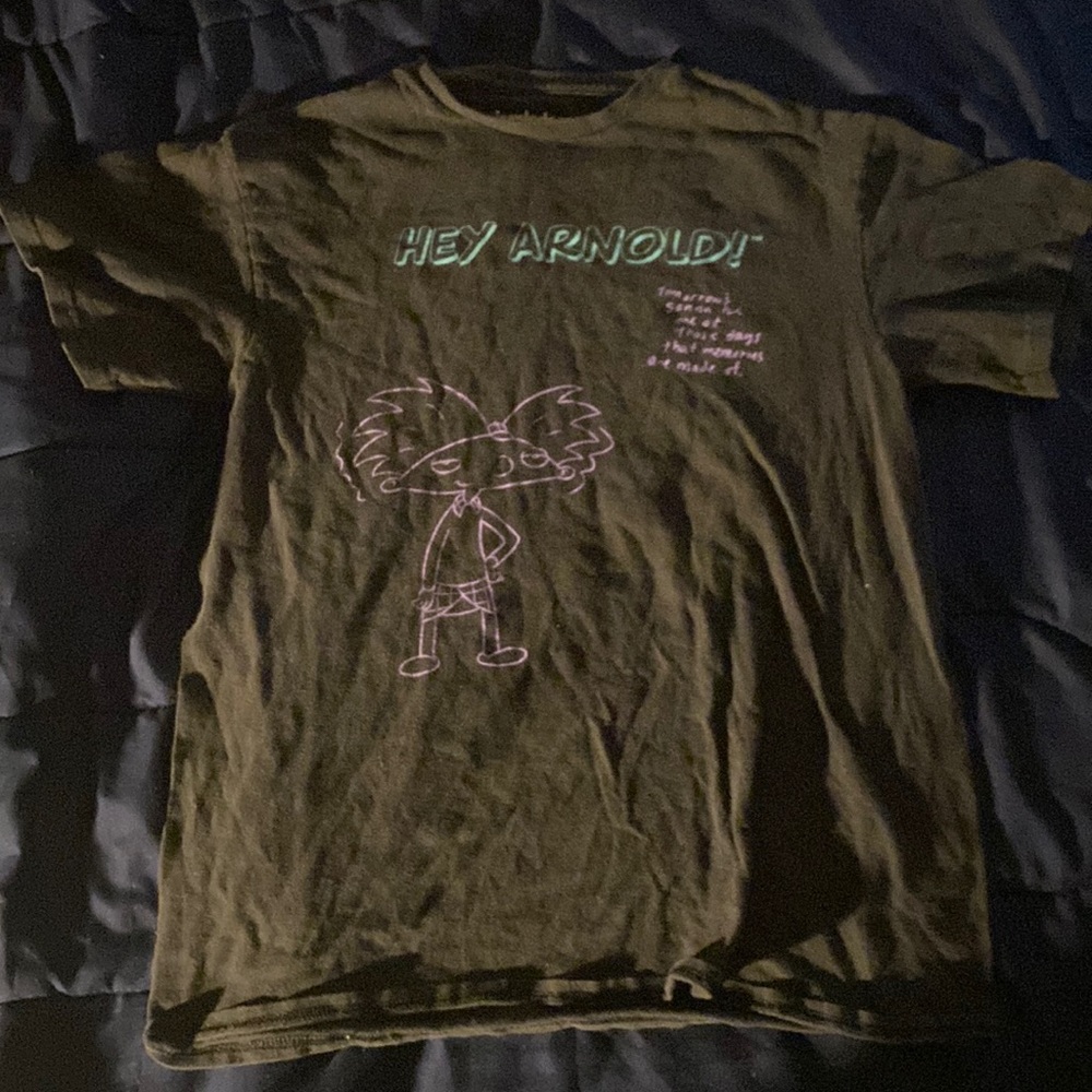 Hey Arnold Black Tee shirt Nickelodeon Brand